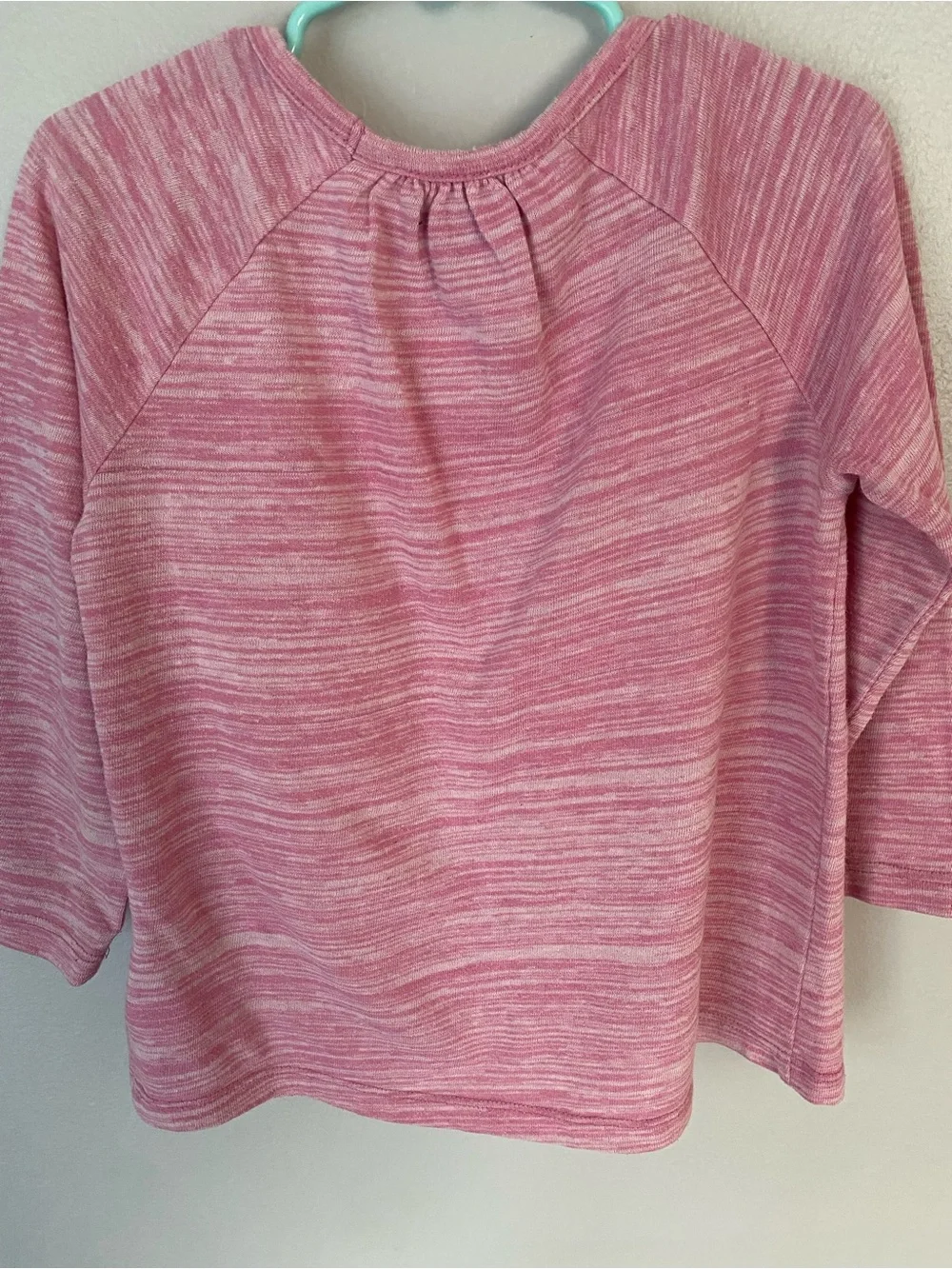 GAP Pink Heathered Long Sleeve Pintuck Top